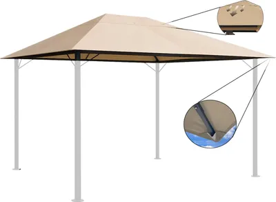Produktbild von Ersatzdach für Garten Pavillon 3x4m Sand Pavillondach Ersatzbezug