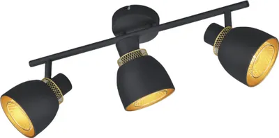 Zdjęcie produktu dla Spot Punch czarno-złoty 3xE14x10W metal wym:20x10x45,5cm IP20 RL