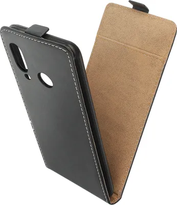 Produktbild von Avizar, Vertikales Klappetui mit Kartenfach und Gelhülle für Huawei P20 Lite, Schwarz