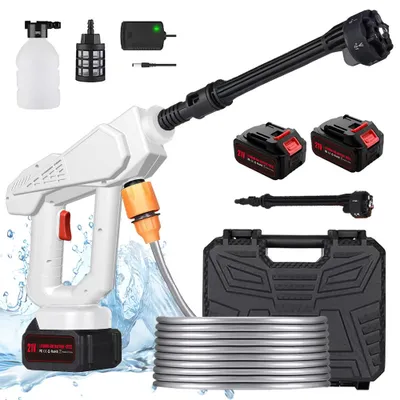 Produktbild von Auto Hochdruckreiniger, Tragbare Hochdruckauto-Waschmaschine, kabellose Druckwaschmaschine, 2 Batterie und 6-in-1-Düse für Autos/Zäune/Einfahrten