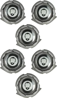Produktbild von vhbw 6x Ersatz-Scherköpfe kompatibel mit Philips 1000 Series (S1xxx), S1100, 3000 Series (S3xxx), S1133, S1110, S1131 Elektrorasierer, Schwarz Silber