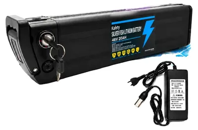 Obrázok produktu pre Lítiová batéria, nabíjateľná, kapacita 20 Ah, kompatibilná so systémami 36 V, konektor 48V Silverfish-XT30