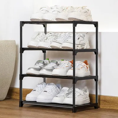 Produktbild von Stapelbares Schuhregal für Flur und Schlafzimmer - 4 Ebenen Aufbewahrungslösung