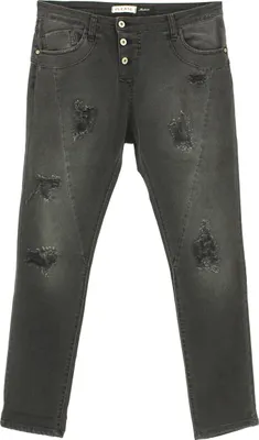 Produktbild von 31764 Please, Slim,  Damen Jeans Hose, Stretchdenim, black destroyed, XL