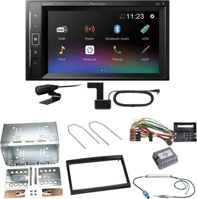 Produktbild von Pioneer DMH-A240DAB DAB+ Bluetooth Einbauset für Citroen C2 C3 Berlingo Jumpy