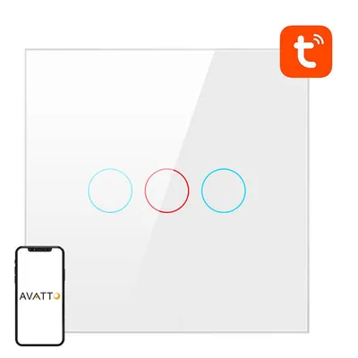 Immagine prodotto di Smart Light Switch WiFi Avatto TS02-EU-W3 3 Way TUYA (white)