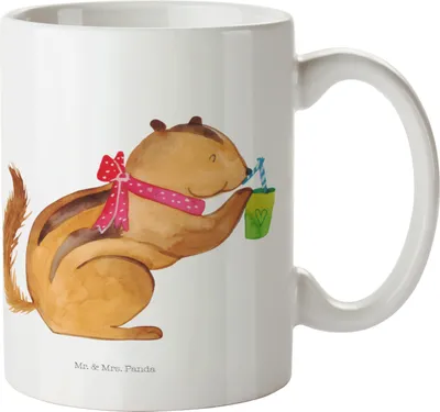 Produktbild von Mr. & Mrs. Panda Pott Eichhörnchen Smoothie - Weiß - Geschenk, Lustige Sprüche, Plastikbecher, Streifenhörnchen, Mehrwegbecher, Outdoor Tasse, Abnehmen, Diät, Kindertasse