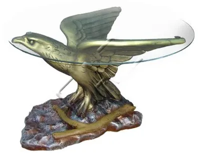 Produktbild von Glastisch Tische Tisch Statue Figur Tisch Beistell Sofa Wohnzimmer Adler Neu
