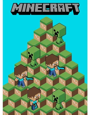 Produktbild von Minecraft Blocs Kinder-Fleece-Decke 100x150 cm