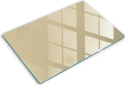 Produktbild von Glasschneideplatte - Herdabdeckplatte - 80x52 cm -Schneidebrett - Spritzschutz -Beige Farbe