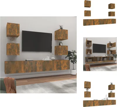 Produktbild von vidaXL 6-tlg. TV-Schrank-Set Räuchereiche Holzwerkstoff -  TV-Möbel