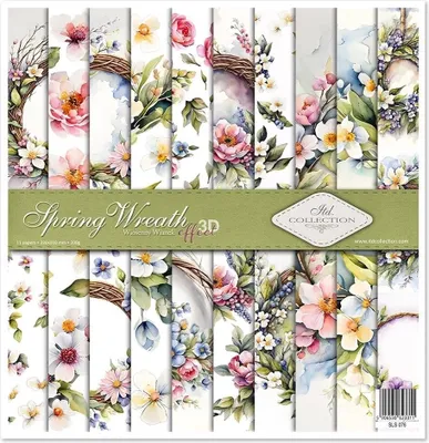 Obrázok produktu pre Satz Papiere Scrapbooking Papier 30x30 - Itd Collection - Spring Wreath
