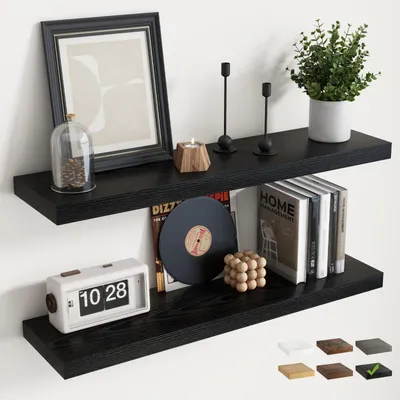 Produktbild von Schweberegale Wandregal Schwarz 90 cm 2er Set