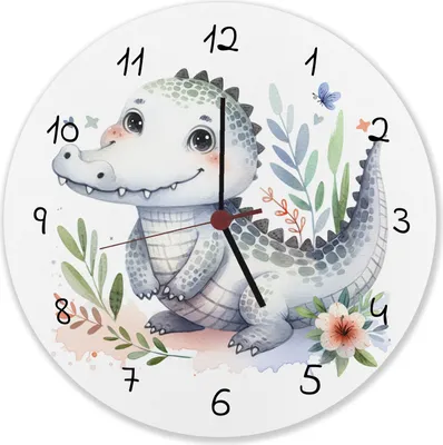 Produktbild von kleines Krokodil Wanduhr aus Alu