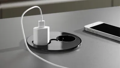 Image de BLOC TWISTmultiprise encastré rond double prise couleur NOIR- BACHMANN - 931.152