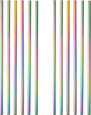 Produktbild von GRÄWE Edelstahl Trinkhalme 12er Set Regenbogen Gerade