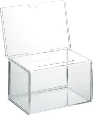 Produktbild von Losbox / Aktionsbox / Spendenbox / Visitenkartenbox mit Plakateinschub DIN A6 Quer - Zeigis®