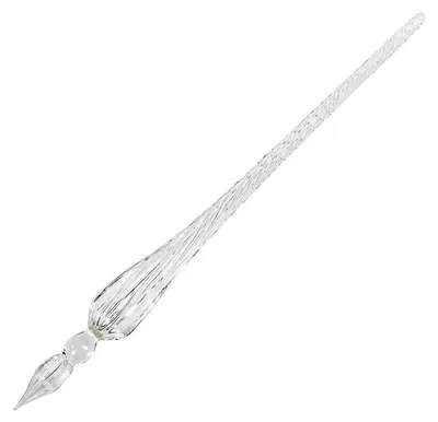 Immagine prodotto di Penna calligrafica in vetro, realizzata a mano, trasparente, 18 cm