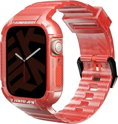 Productafbeelding van Skinarma Pasek + Etui 2-in-1 voor Apple Watch 45/44mm, rood