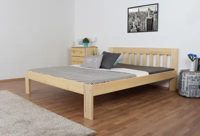 Produktbild von Doppelbett / Gästebett Kiefer massiv Vollholz natur 75, inkl. Lattenrost - 160 x 200 cm (B x L)