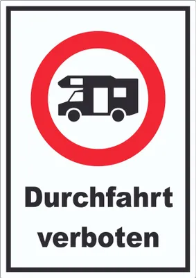 Produktbild von Wohnmobil Durchfahrt verboten Aufkleber A8 (52x74mm)