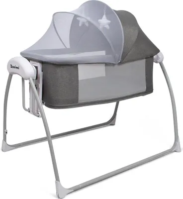 Produktbild von Baninni 4-in-1 Elektrische Schaukelwiege mit Beistellbett & Boxfunktion Coco Grau