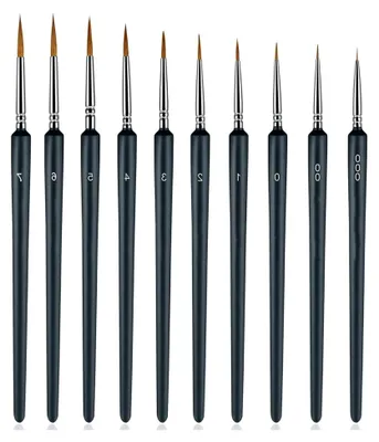 Produktbild von Detailpinselset für Aquarell, Öl, Acryl und Nail Art, 10 Stück