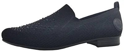 Produktbild von Rieker Damen Slipper Mesh schwarzer Strass Gummizug 51989, Größe:40 EU, Farbe:Schwarz