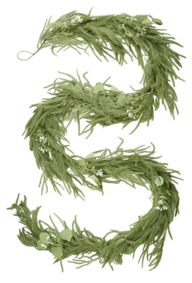 Image de Guirlande de Noël de 2,7 mètres, en polyéthylène, avec des branches de sapin réalistes, idéale pour la décoration