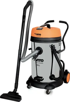 Image de Aspirateur eau et poussières 2400W Cuve 75 litres Inox Nettoyage professionnel VITO