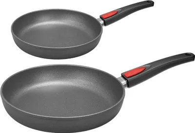 Produktbild von Woll "Nowo Titanium" 2-tlg. Pfannenset Flach-/ Bratpfannen Ø 24cm + Ø 28 cm - Induktionsgeeignet