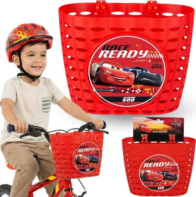 Produktbild von DISNEY CARS Kinderfahrradkorb – Lenkerkorb für Jungen, passend für Fahrrad & Roller, 20 x 15 x 16 cm