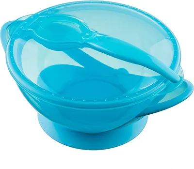 Produktbild von Babyschale mit Saugnapf und Löffel Akuku blau