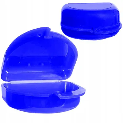 Immagine prodotto di Scatola per apparecchi ortodontici blu scuro – Scatola portaoggetti per apparecchi ortodontici e protesi – Aerata – Igienica e robusta
