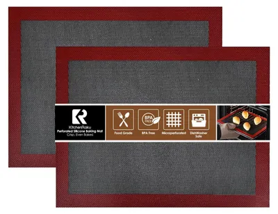 Imagen del producto de Alfombrilla de silicona para hornear con revestimiento antiadherente, reutilizable y libre de BPA