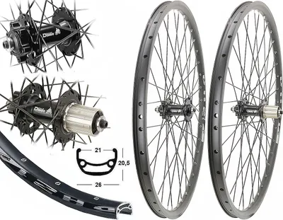 Produktbild von LAUFRADSATZ 26" Disc MTB 8/9/10fach Alu Hohlkammerfelge 6 Loch für Scheibenbremse