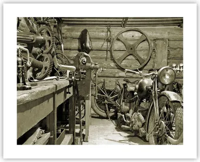 Produktbild von Poster - Poster ohne Rahmen - Werkstatt Motor - 50x40 cm - Wand Bild - Wanddeko - Wandbilder - Kunstposter - Wandposter - Bilder - Kunstdruck - Wanddekoration - Wandbild - P2XAA50x40-3519