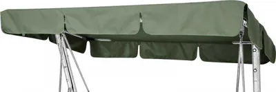 A close-up view of a green swing canopy.