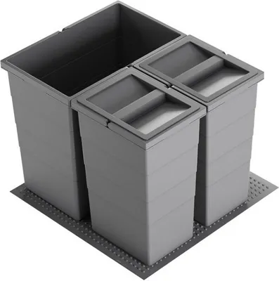 Obrázek produktu pro Odpadkový koš Hailo 3301782 Allegro 380 vložka 2x13 + 28 l tmavě šedý