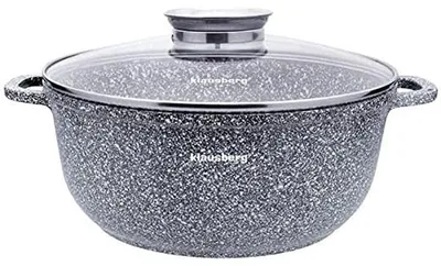 Productafbeelding van Marmeren Coating Steelpan met Glazen Deksel 28 cm