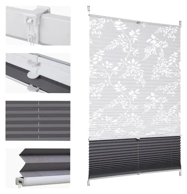Imagen del producto de Estor plisado - Opaco - Sin taladros - 40 x 130 cm - Gris