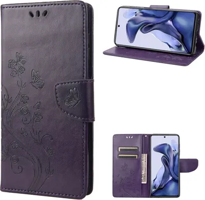 Produktbild von König Design Hülle kompatibel mit Xiaomi Poco X4 Pro 5G Kunstleder Handyhülle - Handy Case Dunkelviolett