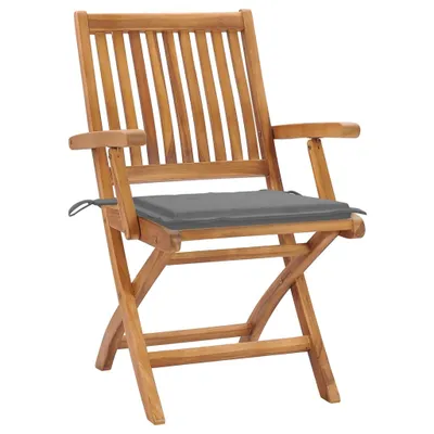 Immagine prodotto di Sedie da giardino pieghevoli con cuscini 4 pz. Legno massiccio di teak