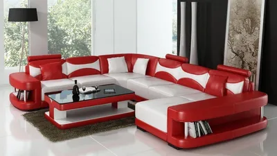 Image de Salon Canapé D'Angle En Forme De U XXL Rembourré Cuir