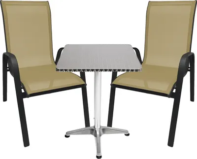 Produktbild von Bistro Sitzgarnitur Bistrogarnitur 3-teilig Anthrazit/Beige