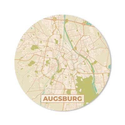 Produktbild von MuchoWow® Mauspad Mousepad Jahrgang - Augsburg - Karte - Stadtplan 20x20 cm - Mousepads - Maus Mat - Pad - Mausunterlage - Schreibtischmatte