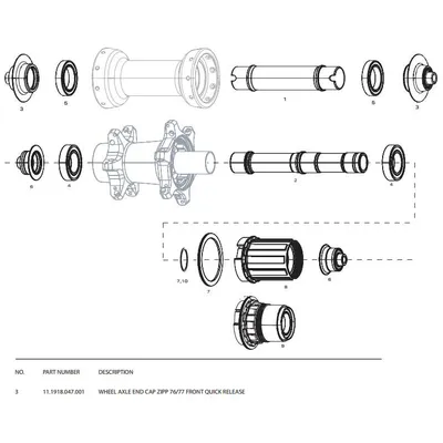 Produktbild von Zipp Front Caps 77 Qr  One Size