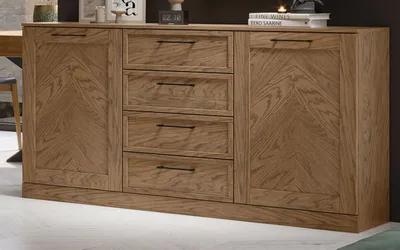 Immagine prodotto di Credenza Accogliente cassettiera 170x42x90cm rovere rustico semisolido 2 ante