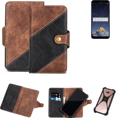 Produktbild von K-S-Trade Handy Hülle Schutz Hülle Schutzhülle Bookstyle Case kompatibel mit Sharp A2 Lite Handy Cover Hülle Schutztasche 1x