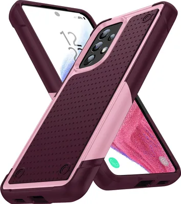 Produktbild von Für Samsung Galaxy A53 5G Hülle Militärqualität Stoßfest Hybrid 2 in 1 Hart PC Weich TPU Handyhülle Pink Rot